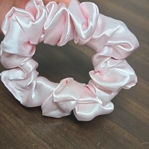 Crafty & Posh Size M Light Pink Satin Handmade Scrunchie